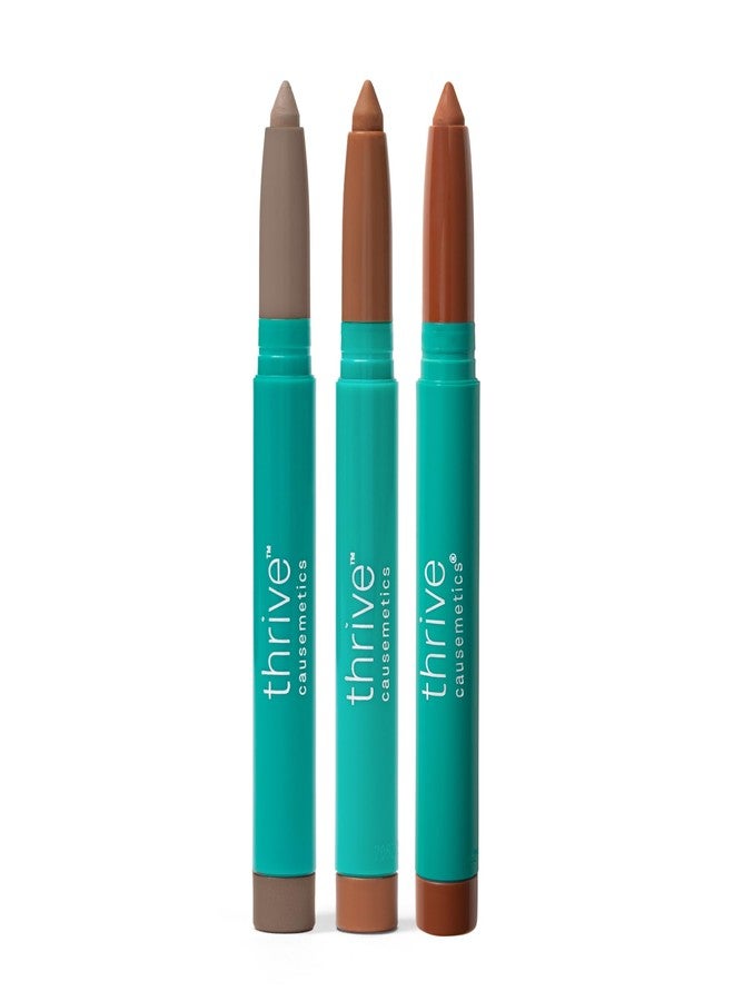Thrive Causemetics Brilliant Eye Brightener Matte Classic Eyeshadow Stick Bundle, 3 Shades, Waterproof & Crease Proof Cream to Powder Long Lasting Formula, 3 Shadow Sticks & Confetti Makeup Bag - Image 1